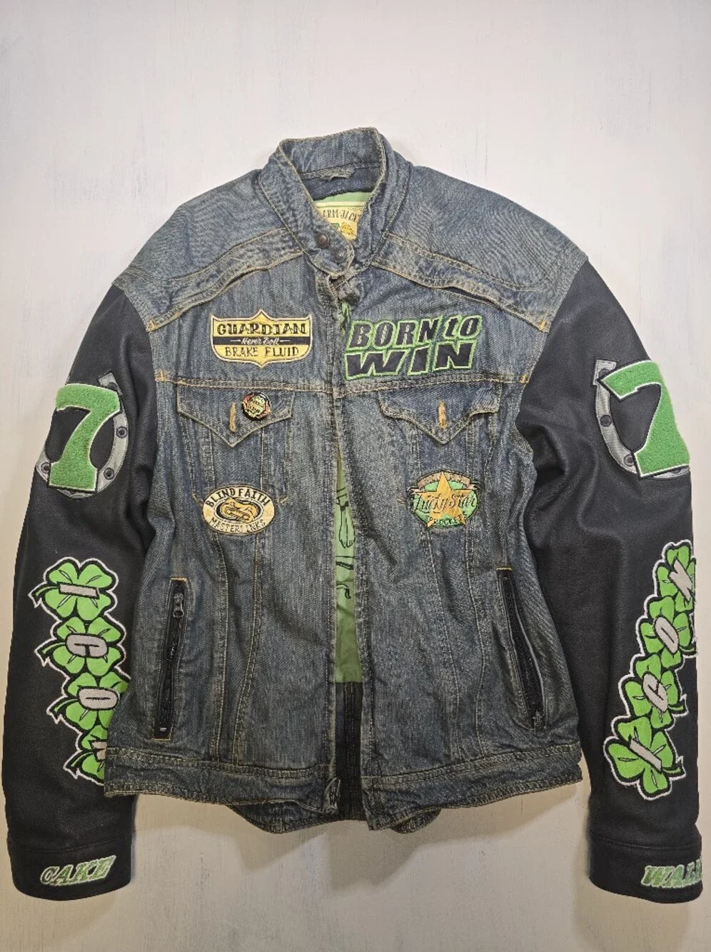 Iconic Legend Denim Motorcycle Jacket with Vip-in Vest